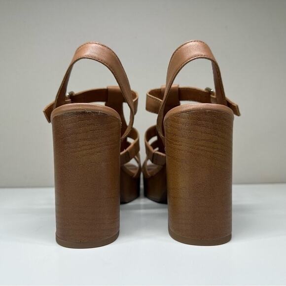 NWOB | Lucky Brand | Imana Fisherman Platform Heel Sandal | Tan | Size 8.5 - Picture 6 of 15